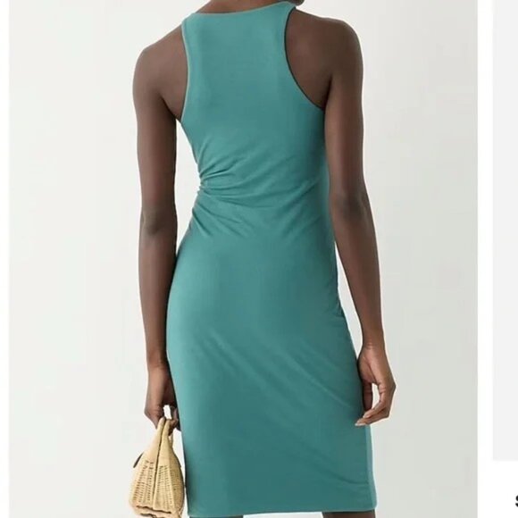 "NWT" J.Crew FormKnit High-Neck Cutaway Rich Spruce "TEAL" Midi Dress- Size 3X - Picture 2 of 12